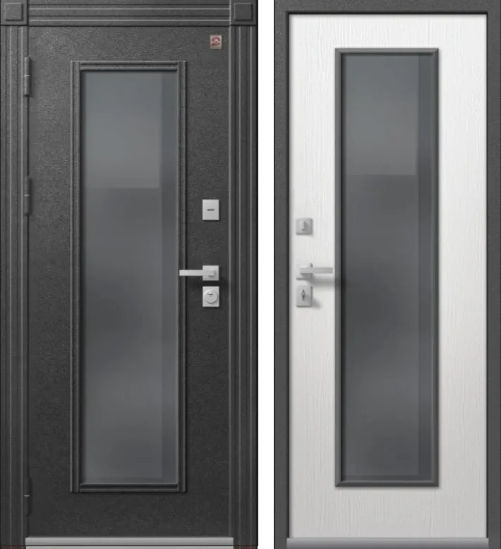 Дверь Термо Premium 2 Антрацит Муар - Софт Ясень Белый DIS007384